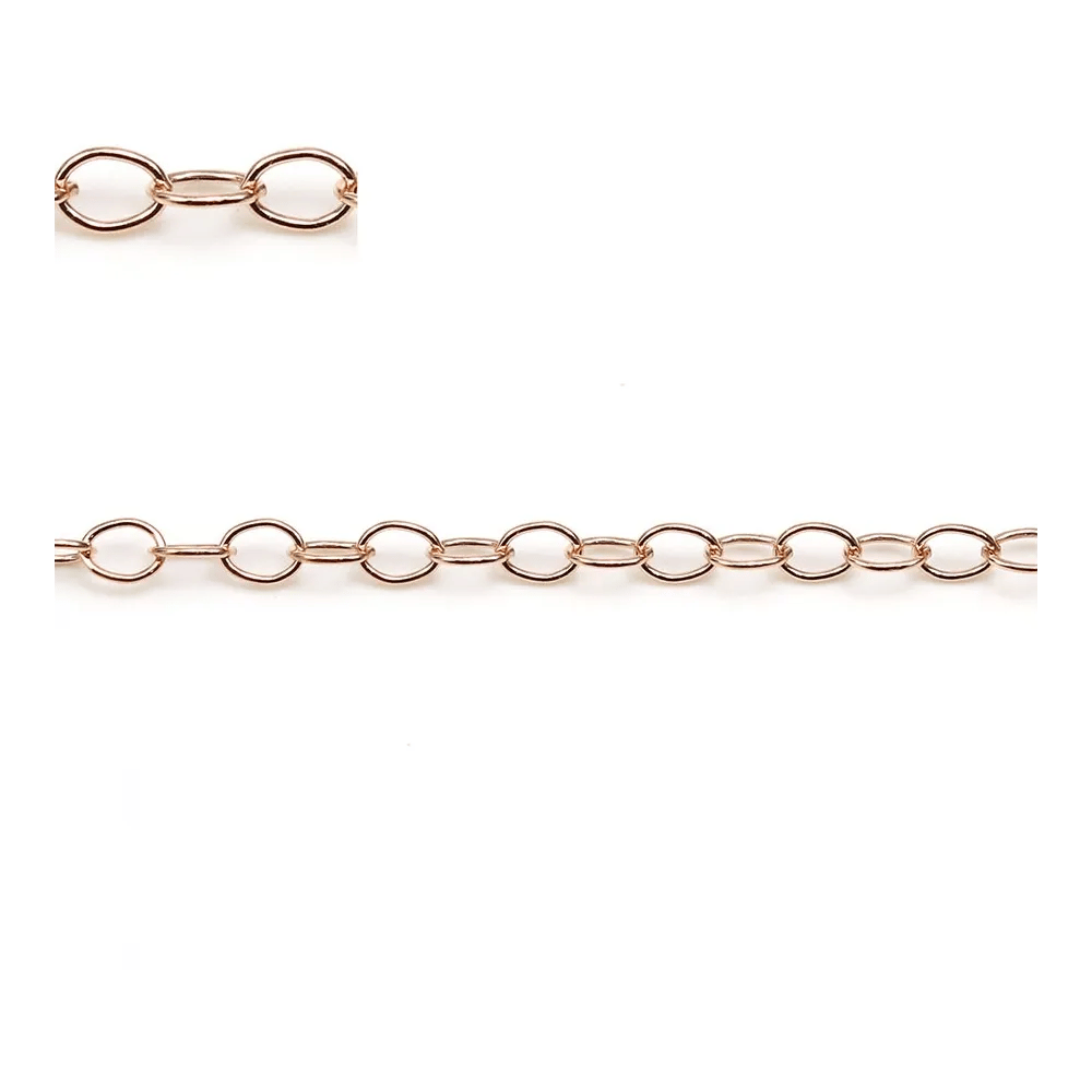 Chaine gold filled rose 14 carats  maille  ovale 2.6x3.7mm x  50cm