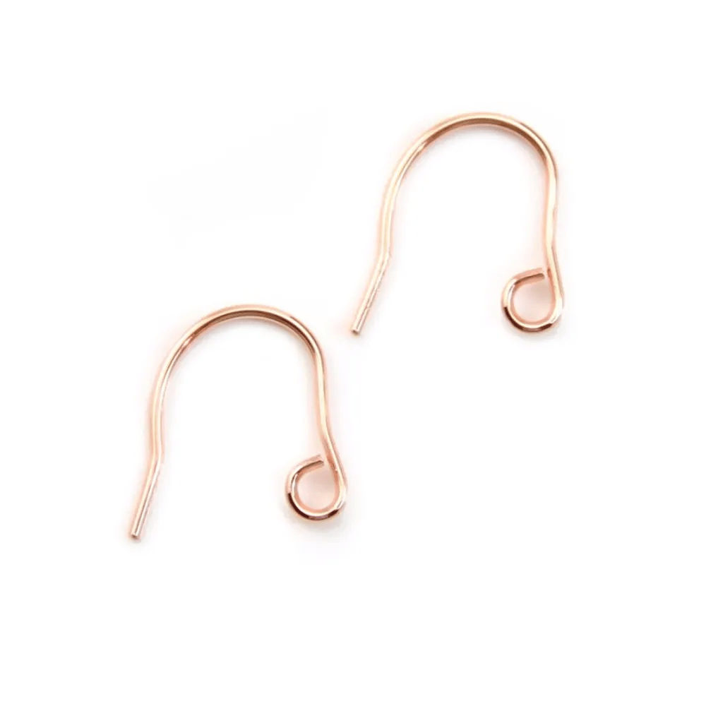 Gold filled rosé 14k crochets d'oreilles 0.8 x 12mm x 2pcs