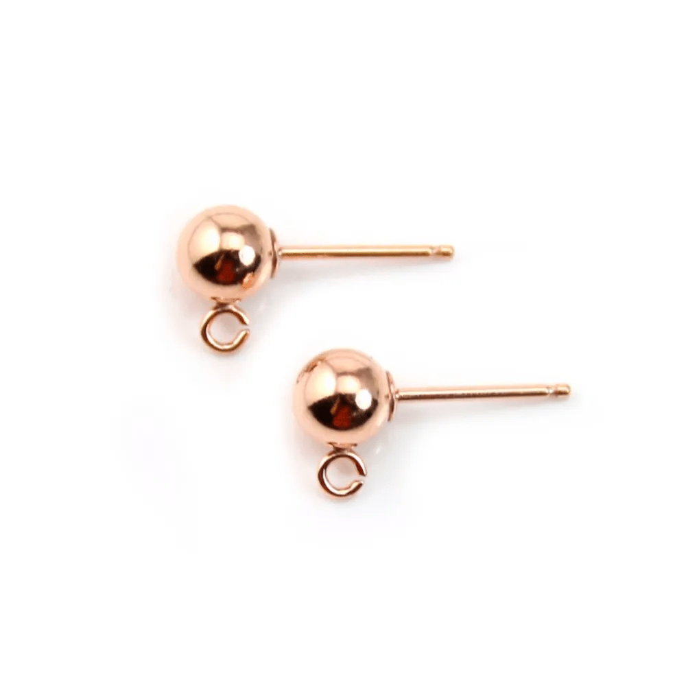 Gold filled rosé 14 carats clou d'oreille 5mm x 2pcs