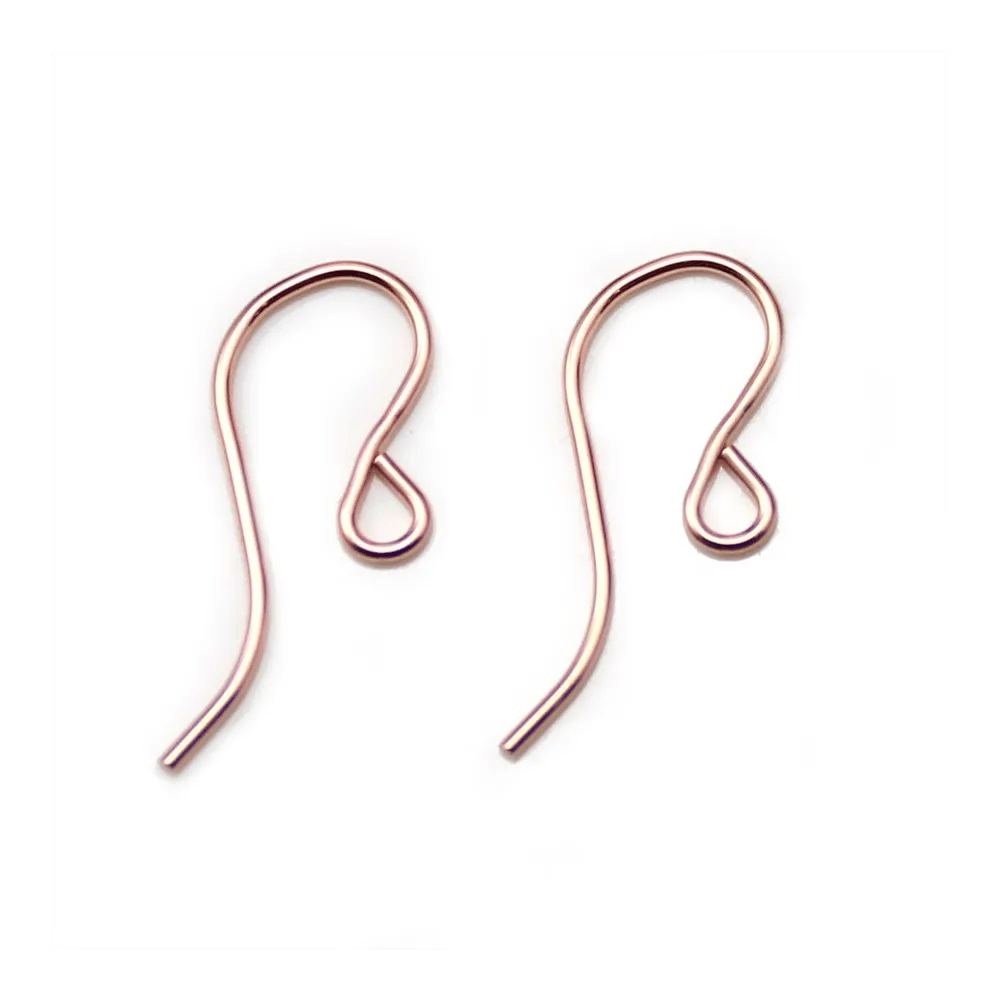 Crochets d'oreilles, avec "anneau", en gold filled rosé 14 carats, 7.5 * 19mm x 4pcs