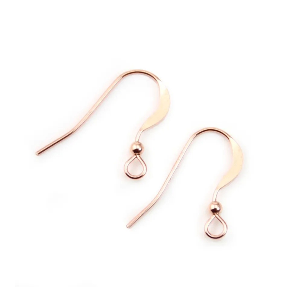 Gold filled rosé 14 carats crochets d'oreilles 17 x 20mm x 2pcs