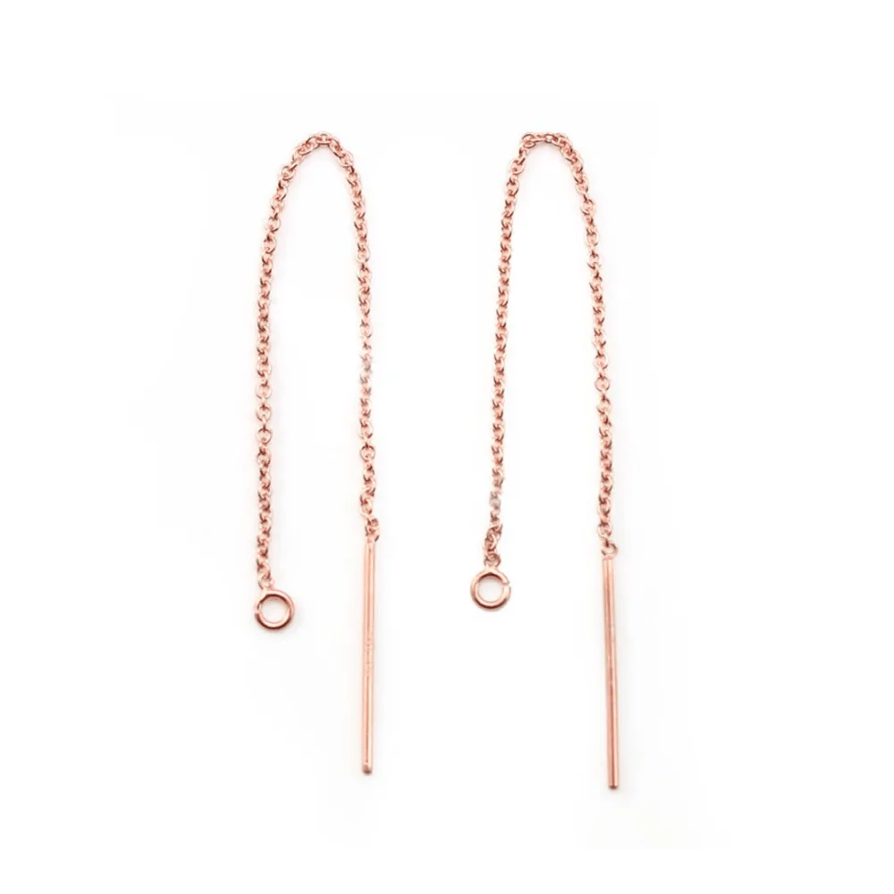 Chainettes d'oreilles rose gold filled 14 carats 0.76 x 80mm x 2pcs