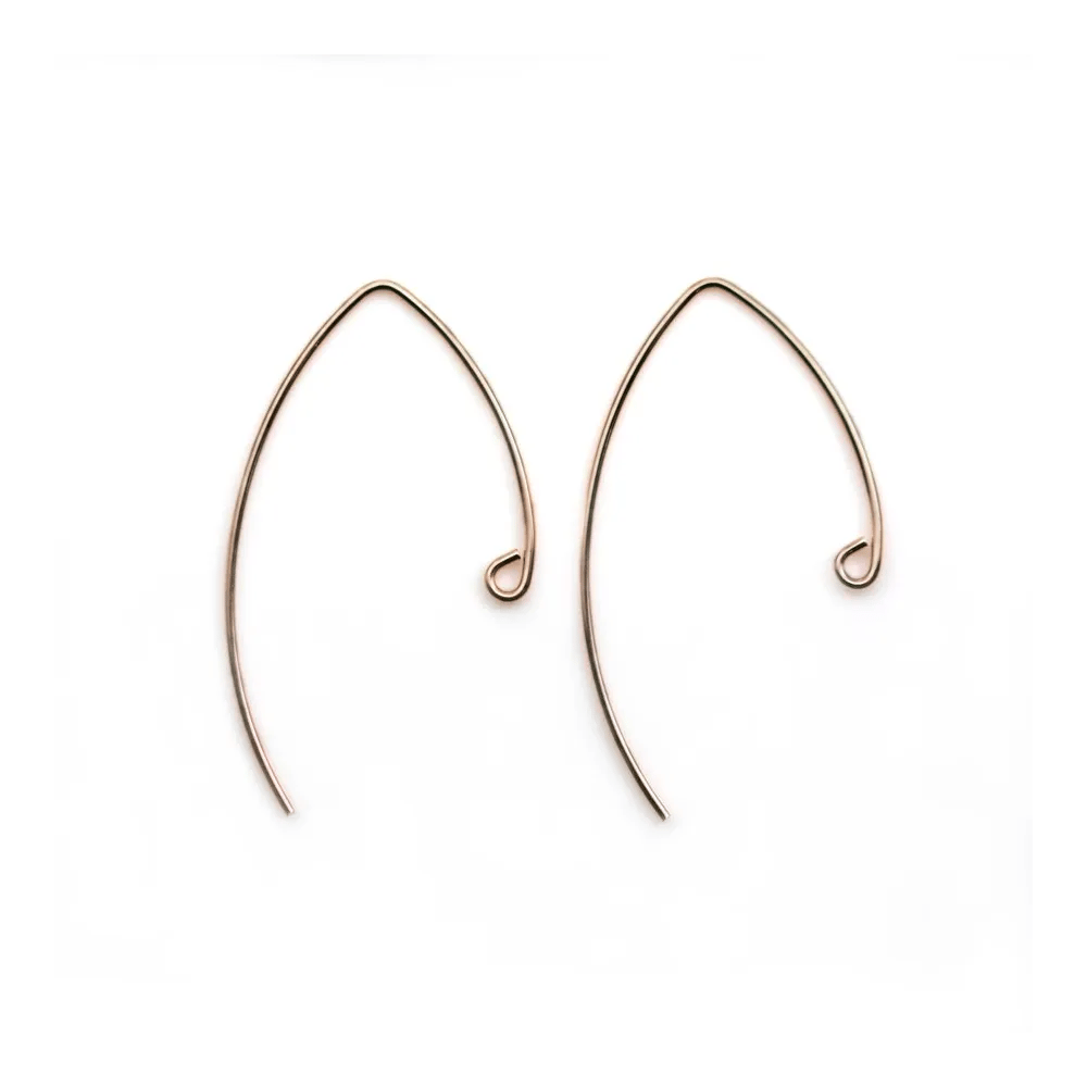 Crochet d'orielle 34mm en gold filled rosé 14 carats x 2pcs