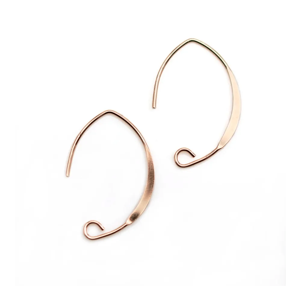 Crochet d'oreilles en gold filled 14 carats rosé 25mm x 2pcs