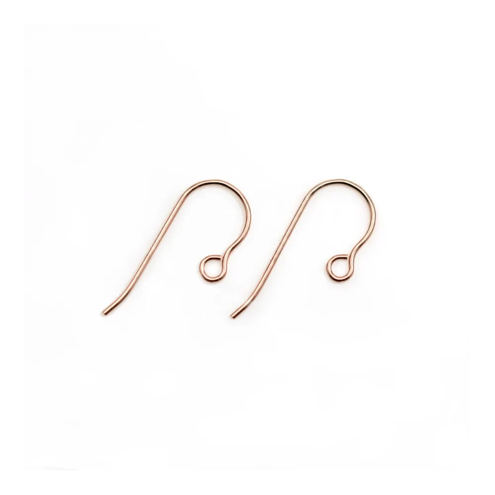 Crochet d'oreille micro en gold filled 14 carats rosé 15.5x0.51mm x 4pcs