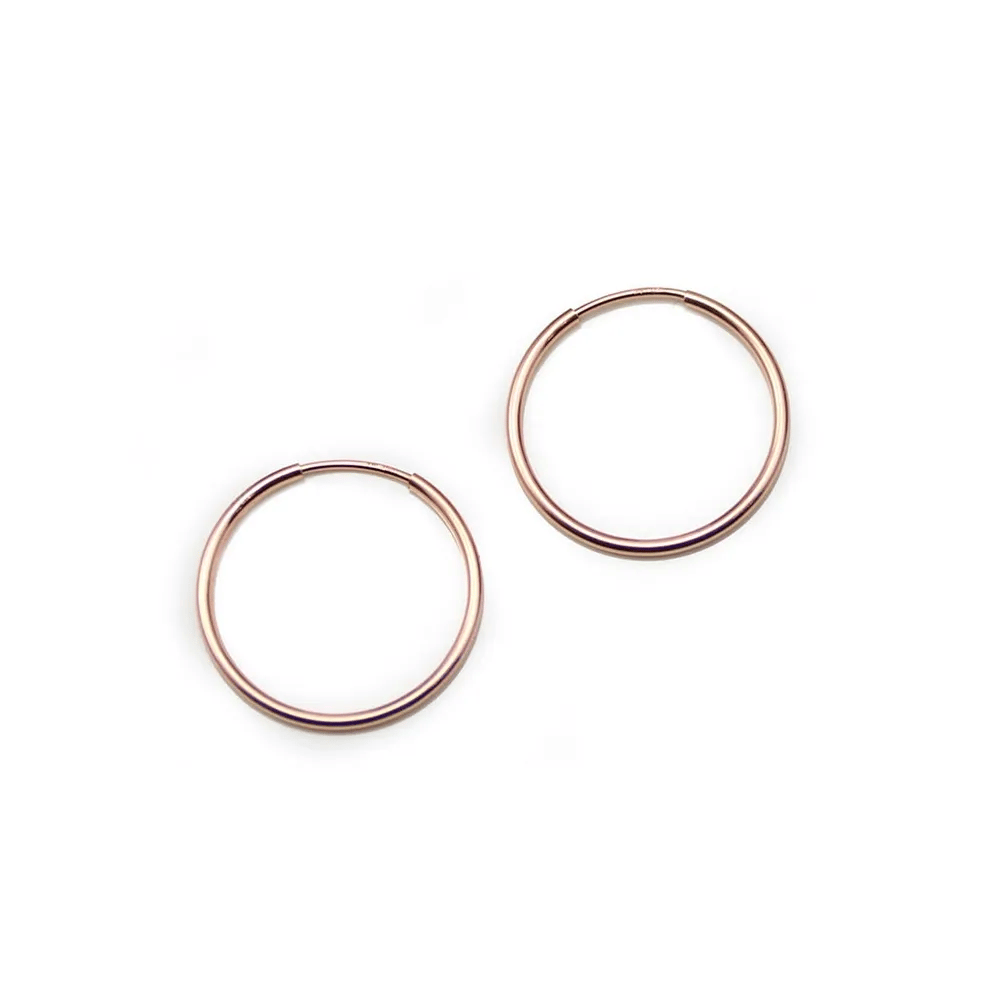 Créoles en gold filled 14 carats  rosé à décorer, 1.25 * 12mm x 2pcs