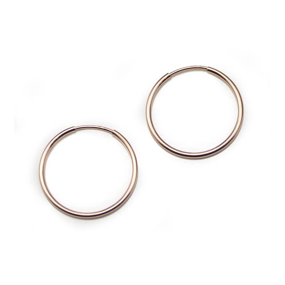 Créoles en gold filled rosé 14 carats à décorer, 1.25 * 20mm x 2pcs
