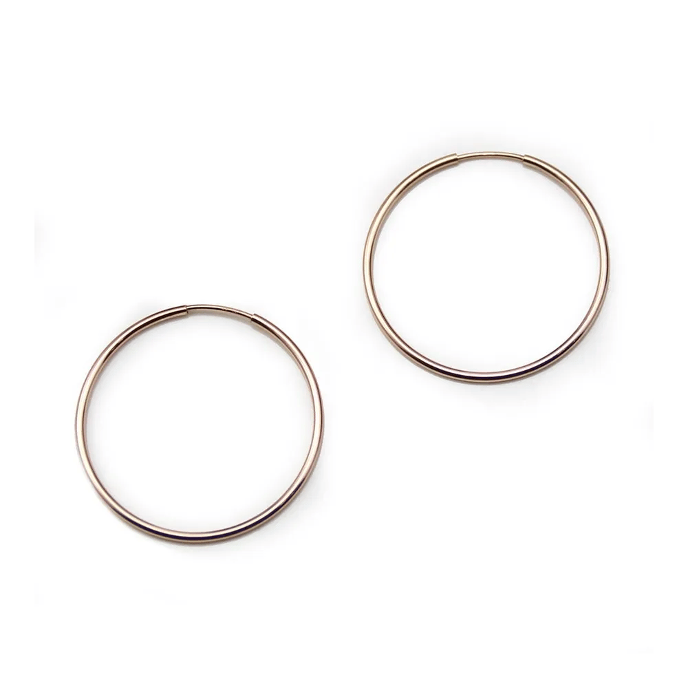 Créoles en gold filled rosé 14 carats à décorer, 1.25 * 30mm x 2pcs