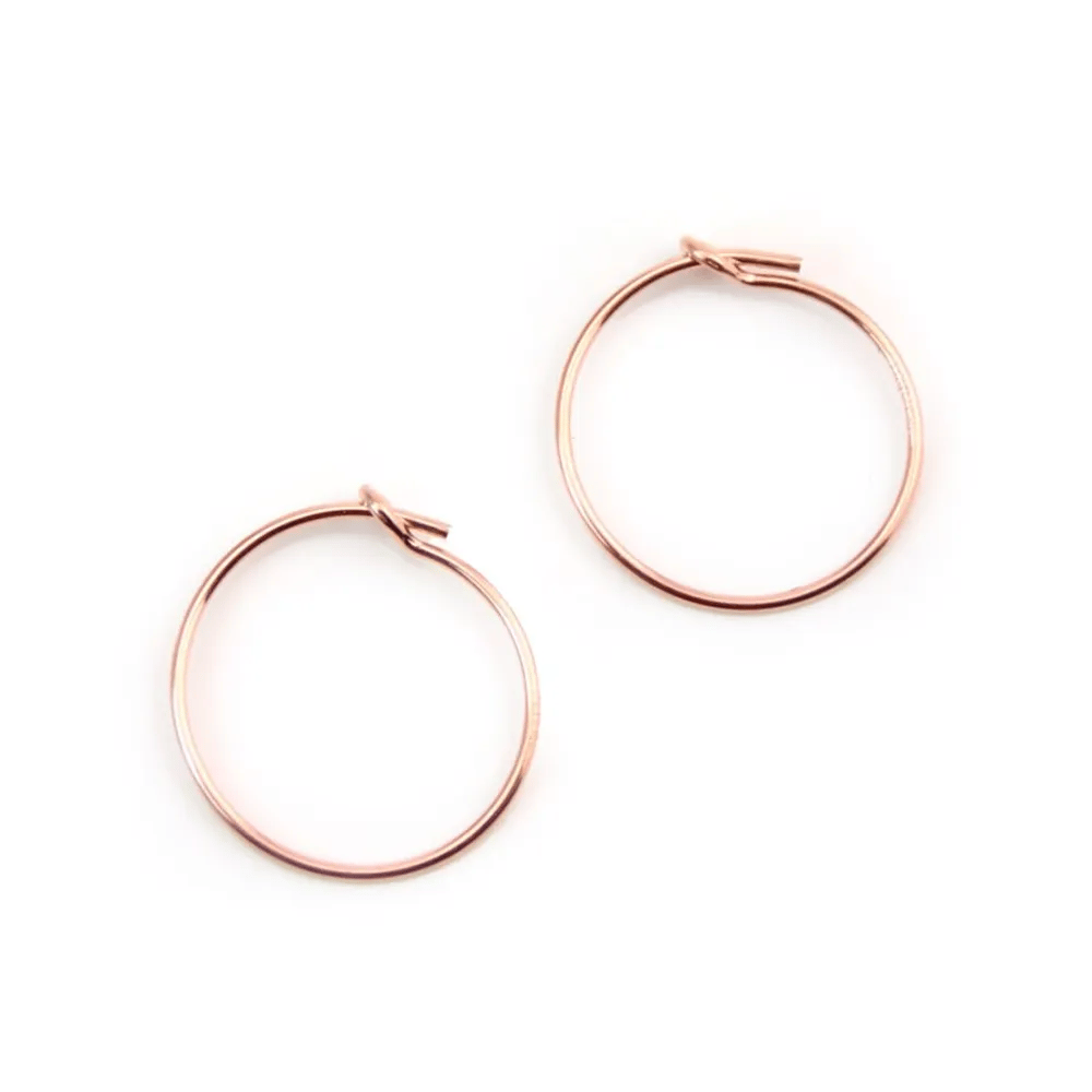 Gold filled rosé 14 carats créole 0.7x15mm x 2pcs