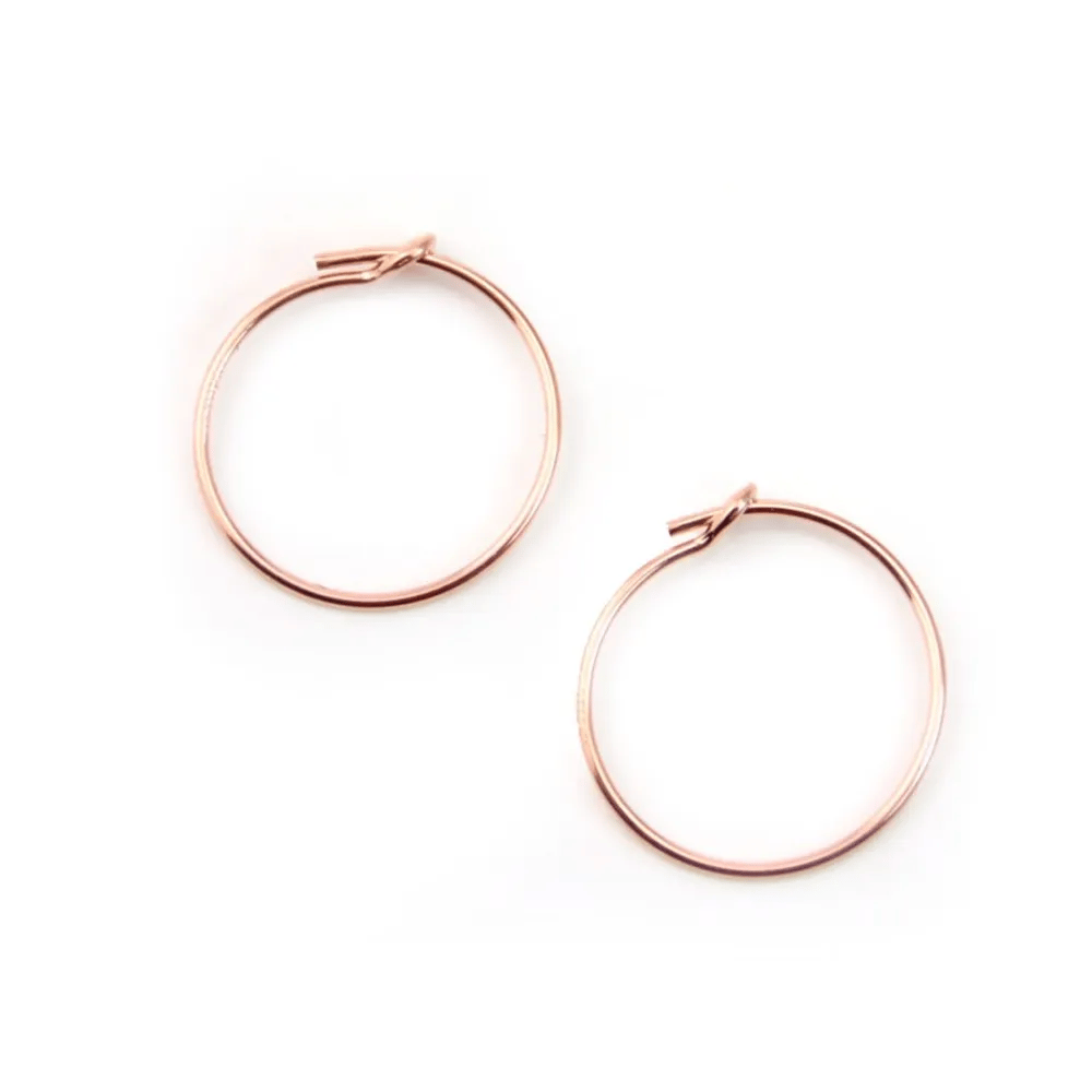 Gold filled rosé 14 carats créole 0.7x15mm x 2pcs