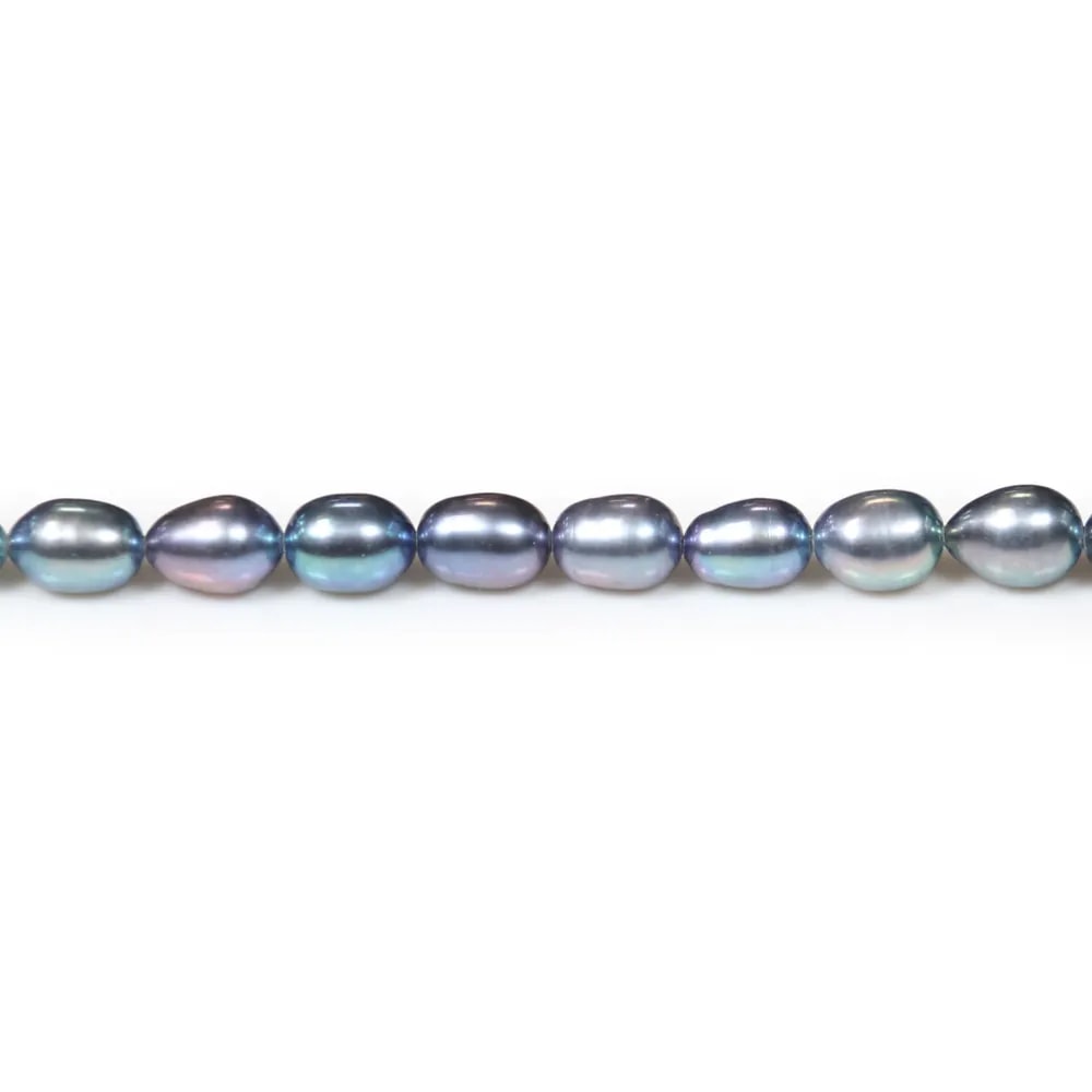 Grey Freshwater Pearl oval 5.5-6.5x6-7.3mm x 40cm 