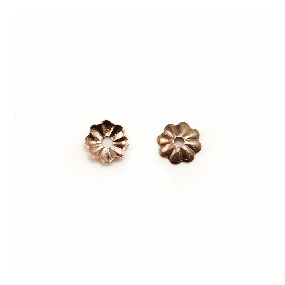 Coupelle en forme de fleur, en gold filled rosé 14 carats, 1x4mm x 10pcs