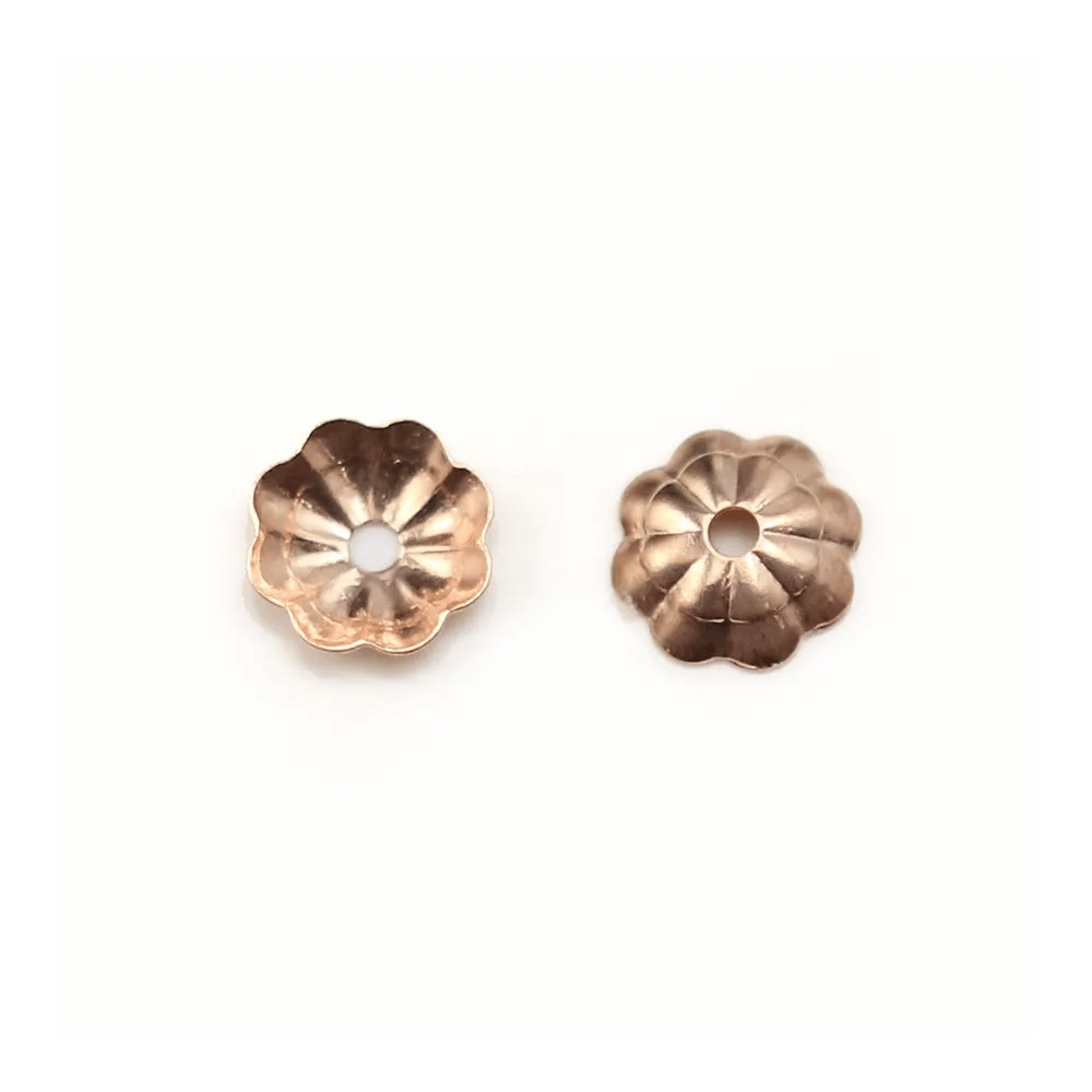 Coupelle en forme de fleur, en gold filled rosé 14 carats, 1x5mm x 8pcs