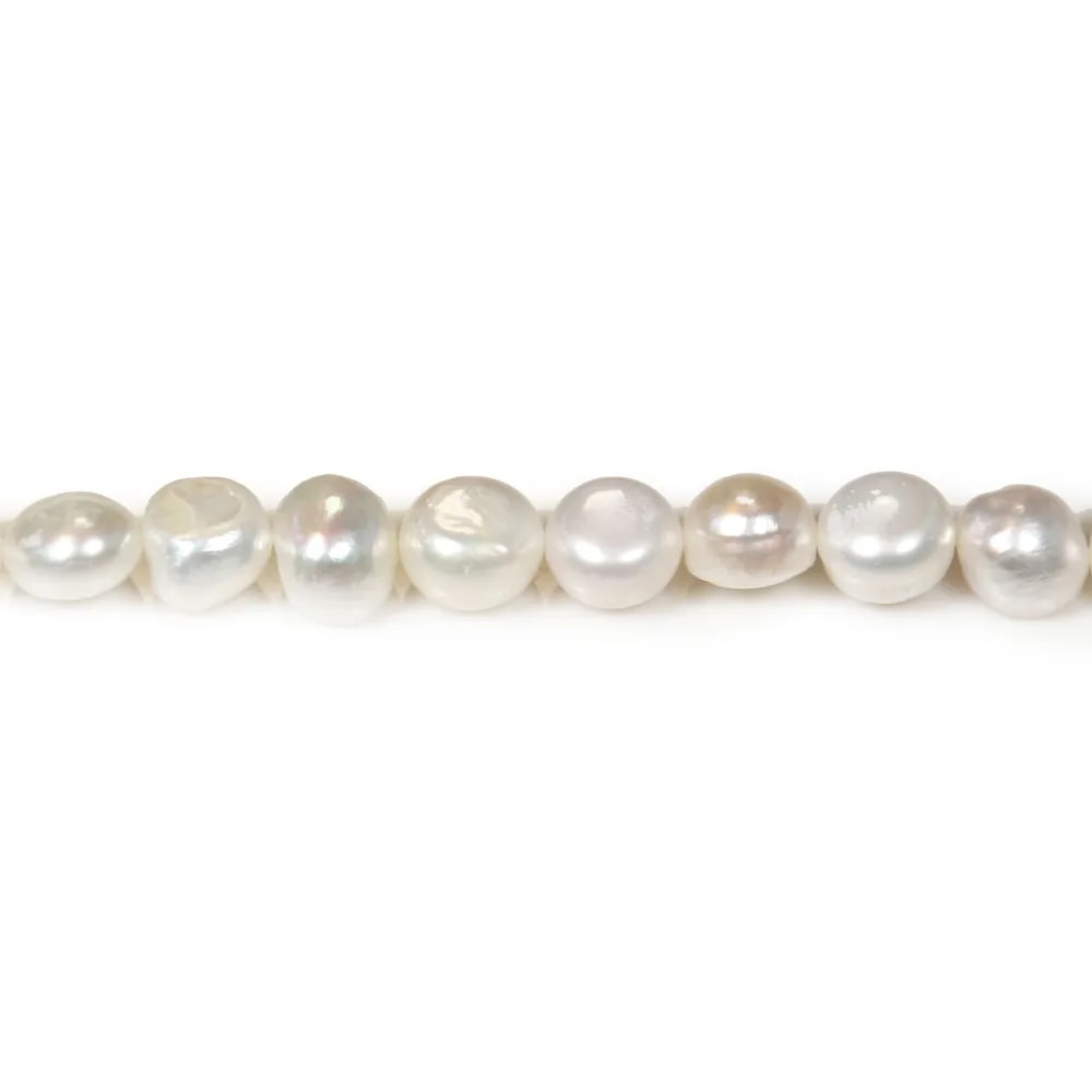 Freshwater pearl white baroque 10-12mm x 40cm
