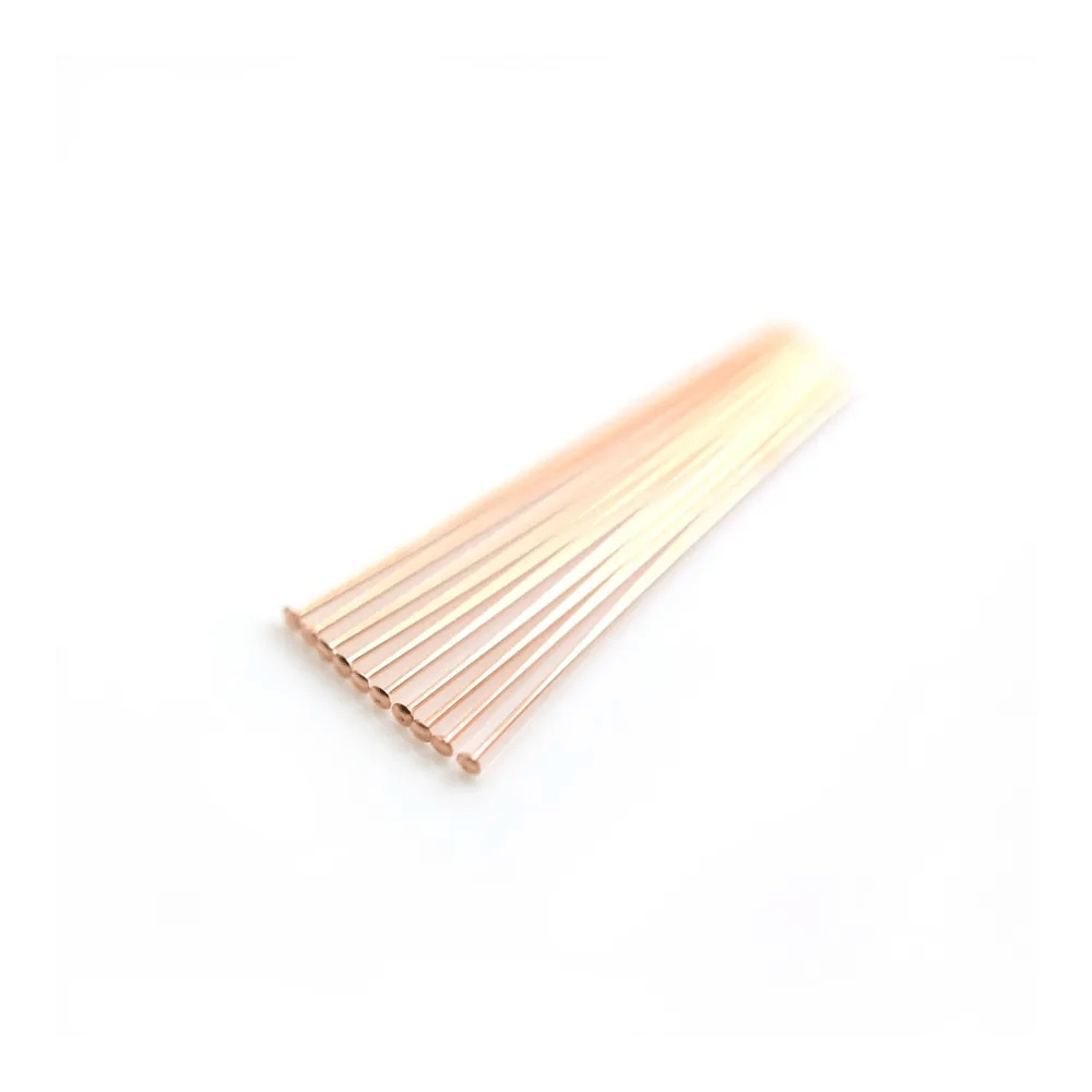 14k rose gold filled flat head pin 0.41x25mm x 10pcs
