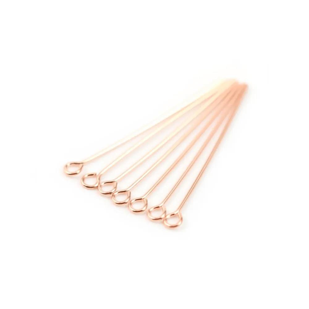 Gold filled rosé 14 carats clou tête à boucle  0.5x25mm x 10pcs