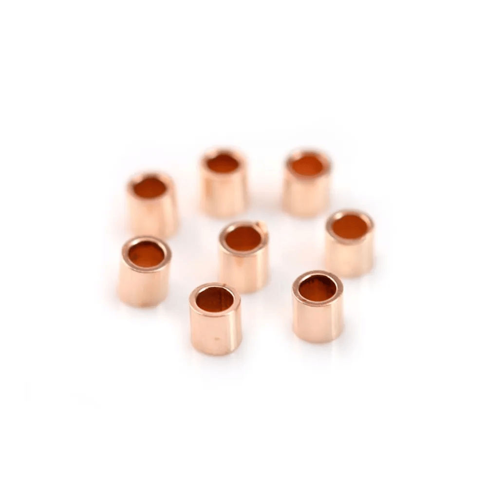 Gold filled rosé 14 carats tube à écrasé 2x2mm x 25pcs