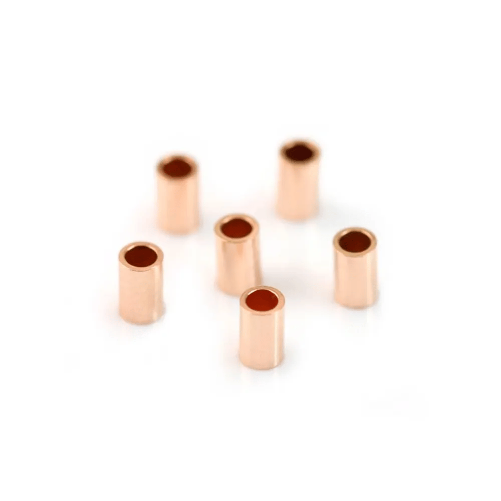Gold filled rosé 14 carats tube à écrasé 2x3mm x 12pcs