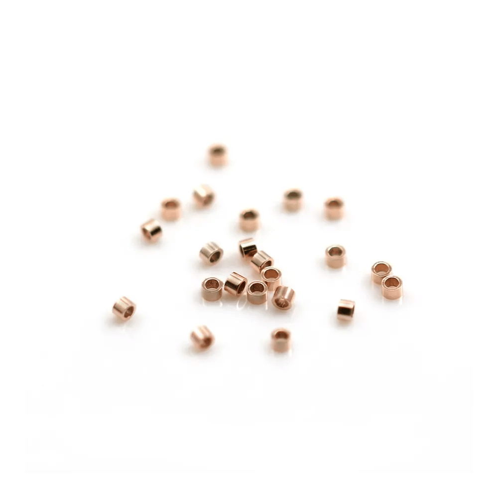 Tube à écraser en gold filled 14 carats rosé 1.6x1.0mm x 20pcs