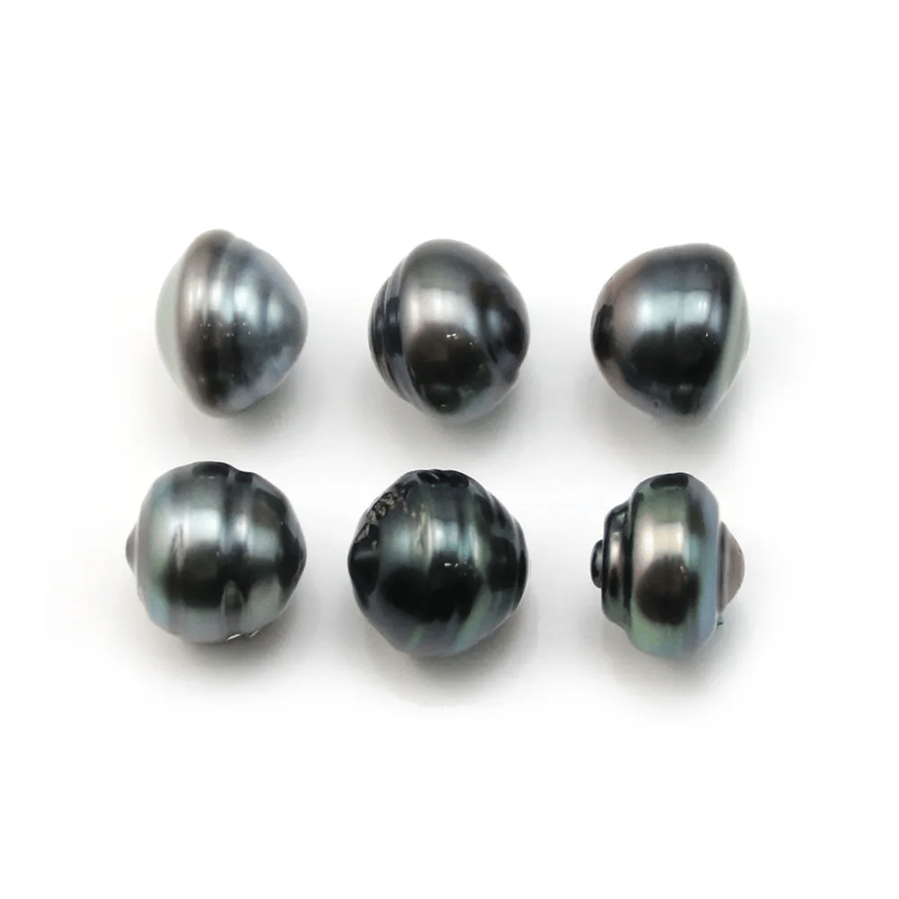 Tahitian pearl half round 9.5-10.5mm x 4pcs