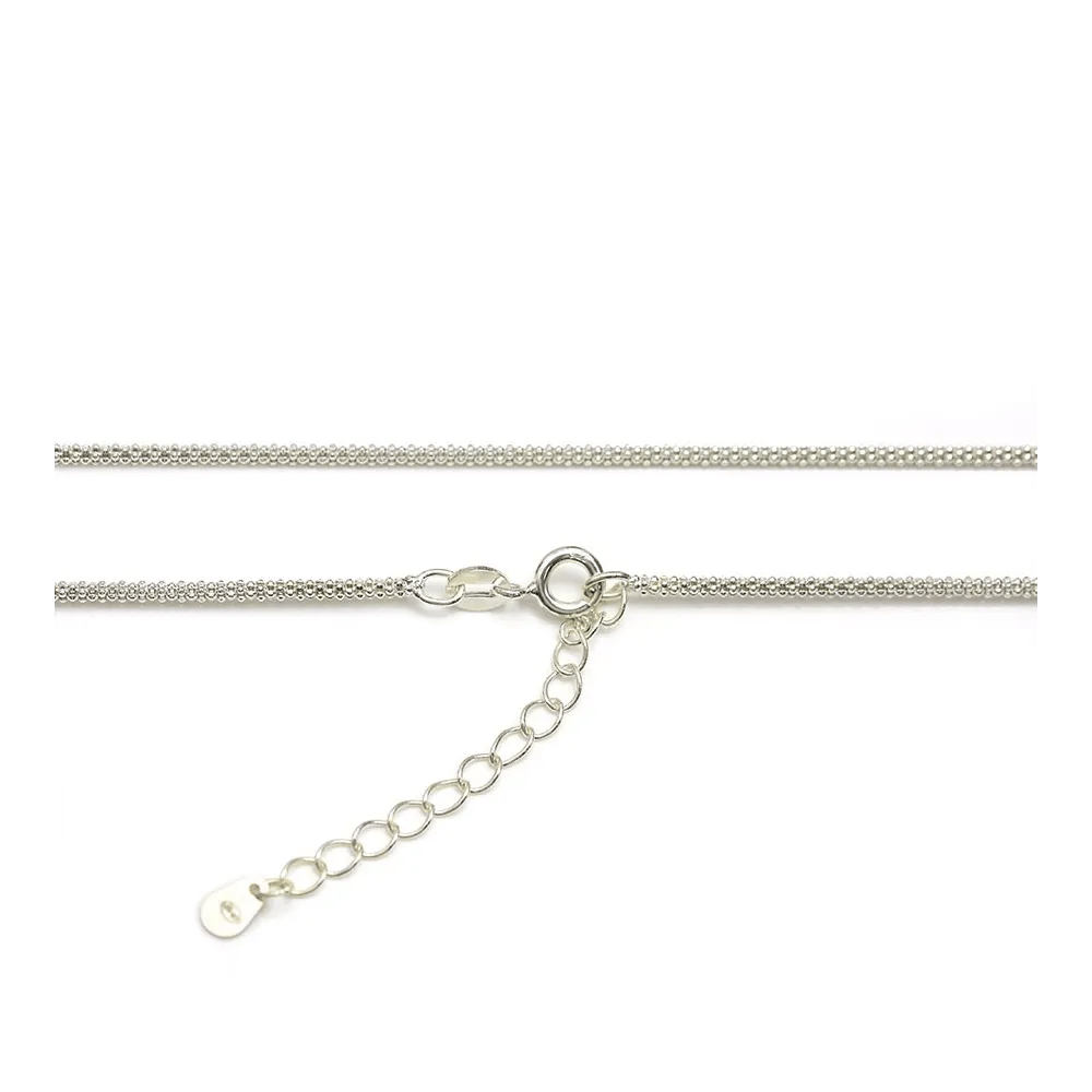 Chain in mesh, round flower, measuring 1.6mm in 925 silver x 45cm