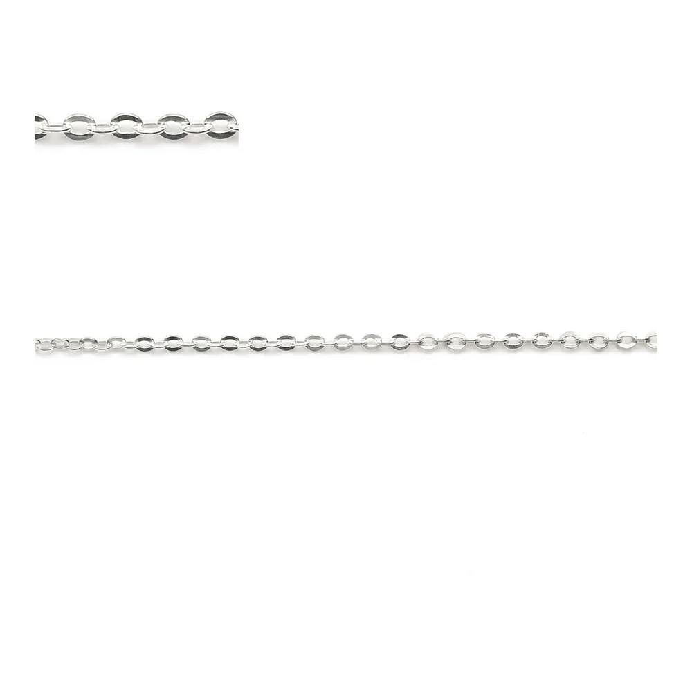 Chaîne argent 925 maille forçat plat 1.3x1.7mm x 50cm