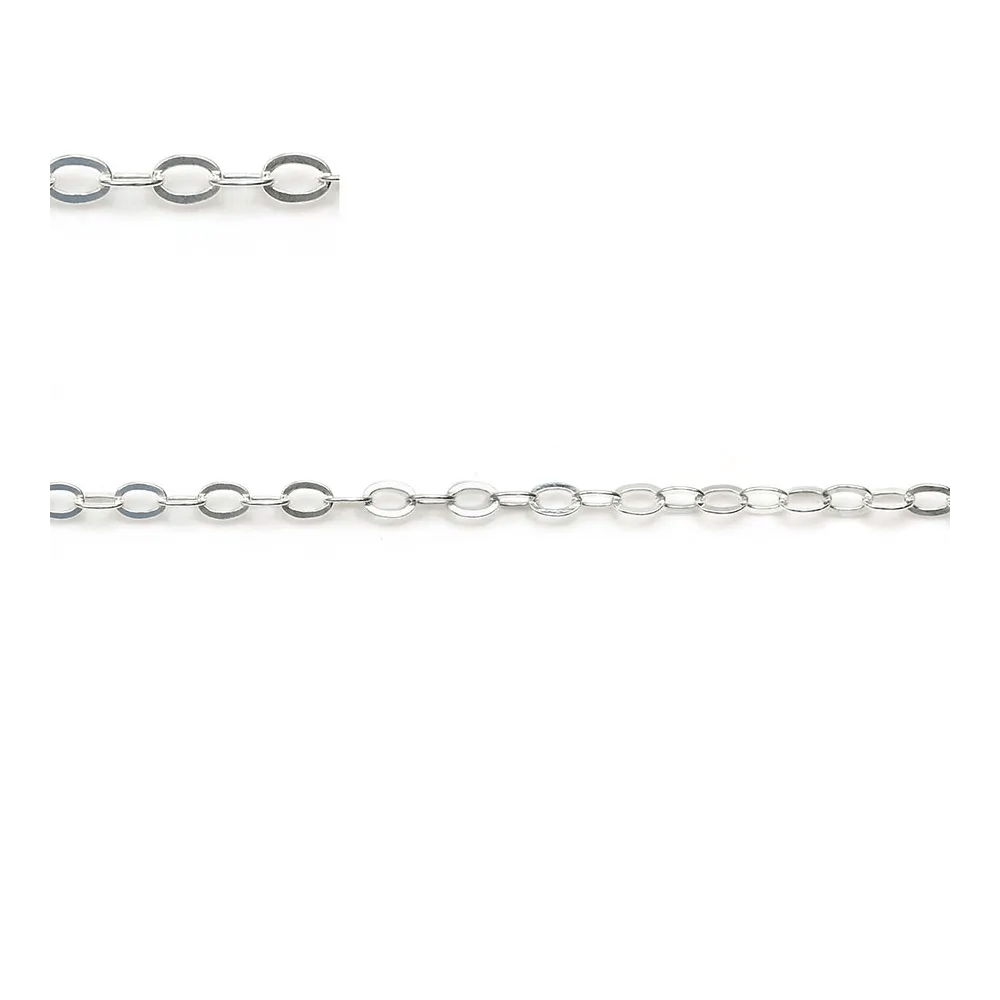 925 sterling silver flat forcat chain 2.1x1.7mm x 50cm