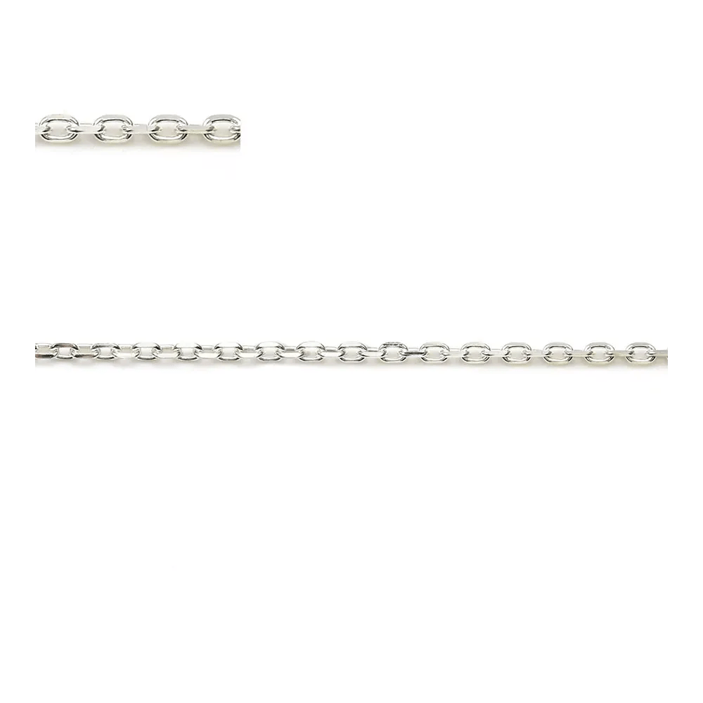 Chaîne argent 925 massif maille forçat plat 1.3x2mm x 50cm