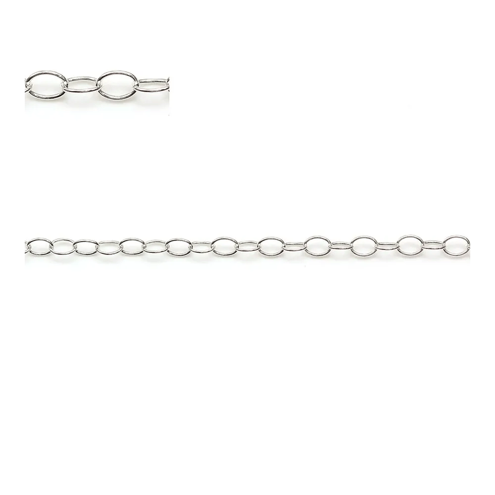 Chaîne argent 925 maille ovale 2.8x3.5x0.35mm x 50cm