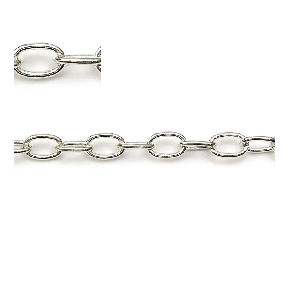 Chaîne argent 925 ovale 4x6mm x 50cm