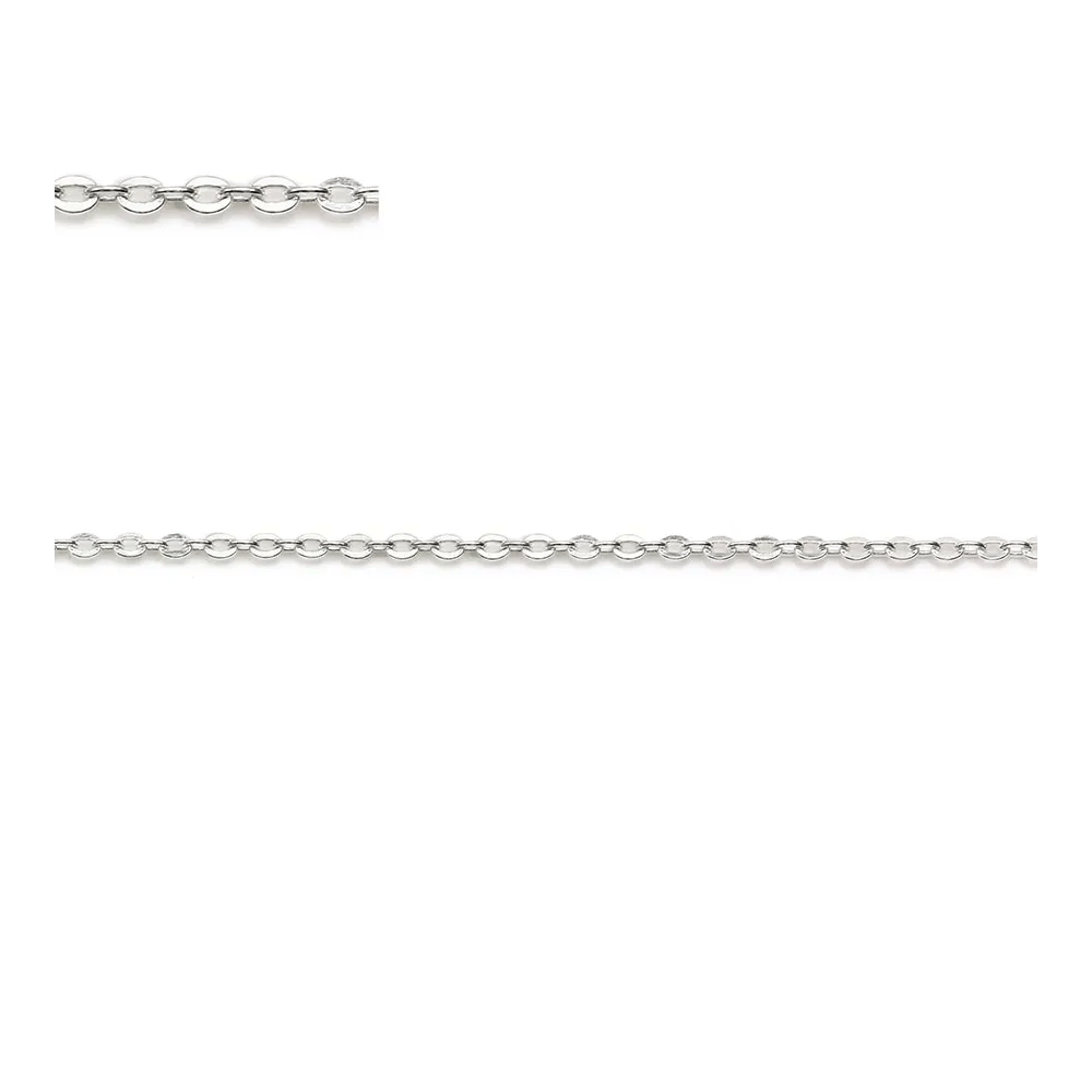 Chaîne argent 925 maille forçat plat 1.5x1.9mm x 50cm
