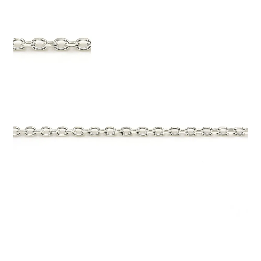 Chaîne argent 925 massif maille força plat 1.9x2.6mm x 50cm