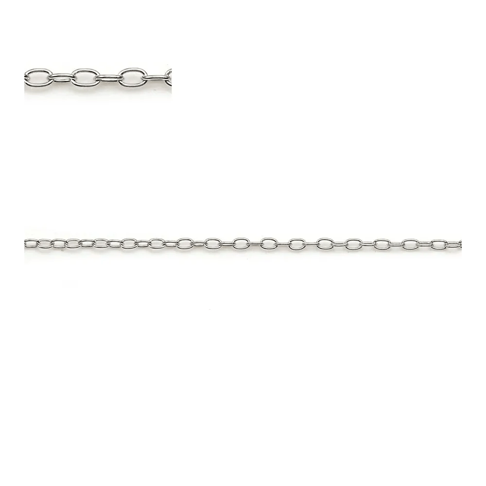 Chaîne argent 925 rhodié anneaux oval 1.05x1.3mm  x 50cm