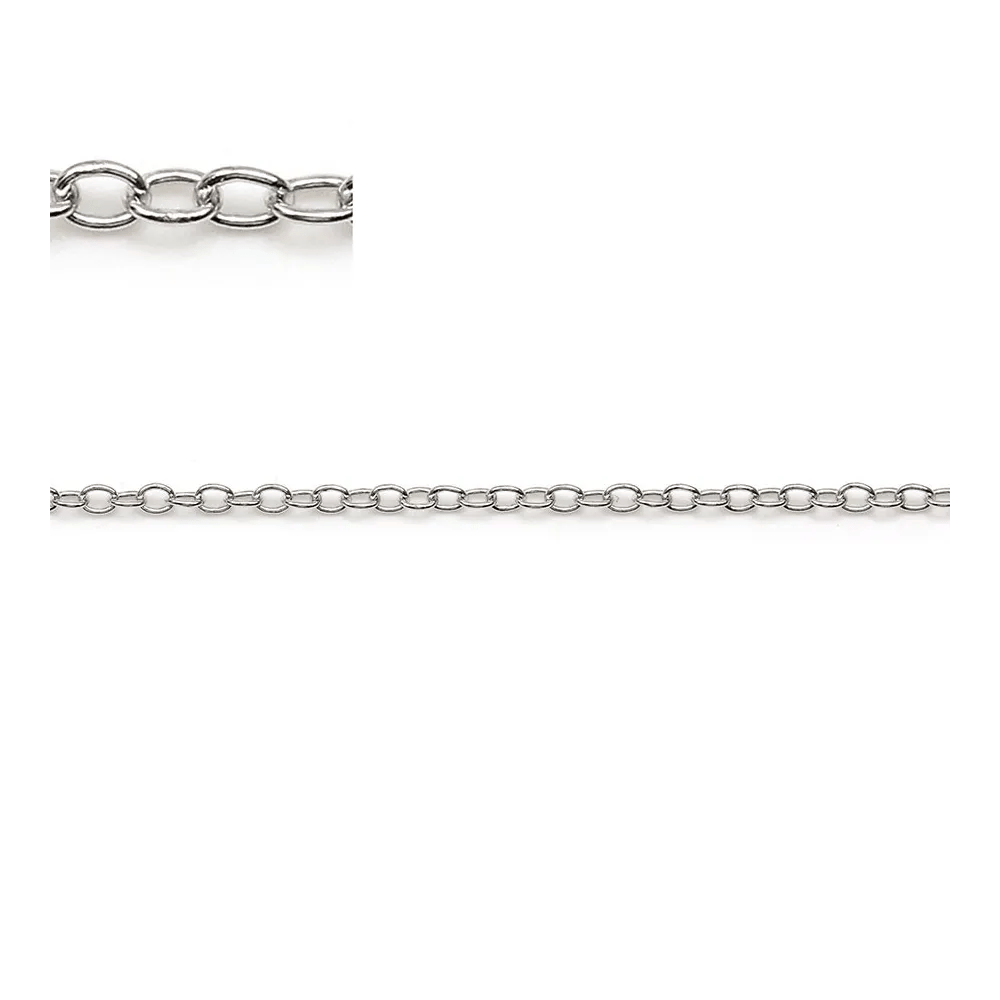 Chaîne argent 925 rhodié ovale 1.5x1.8x0.3mm  x 50cm