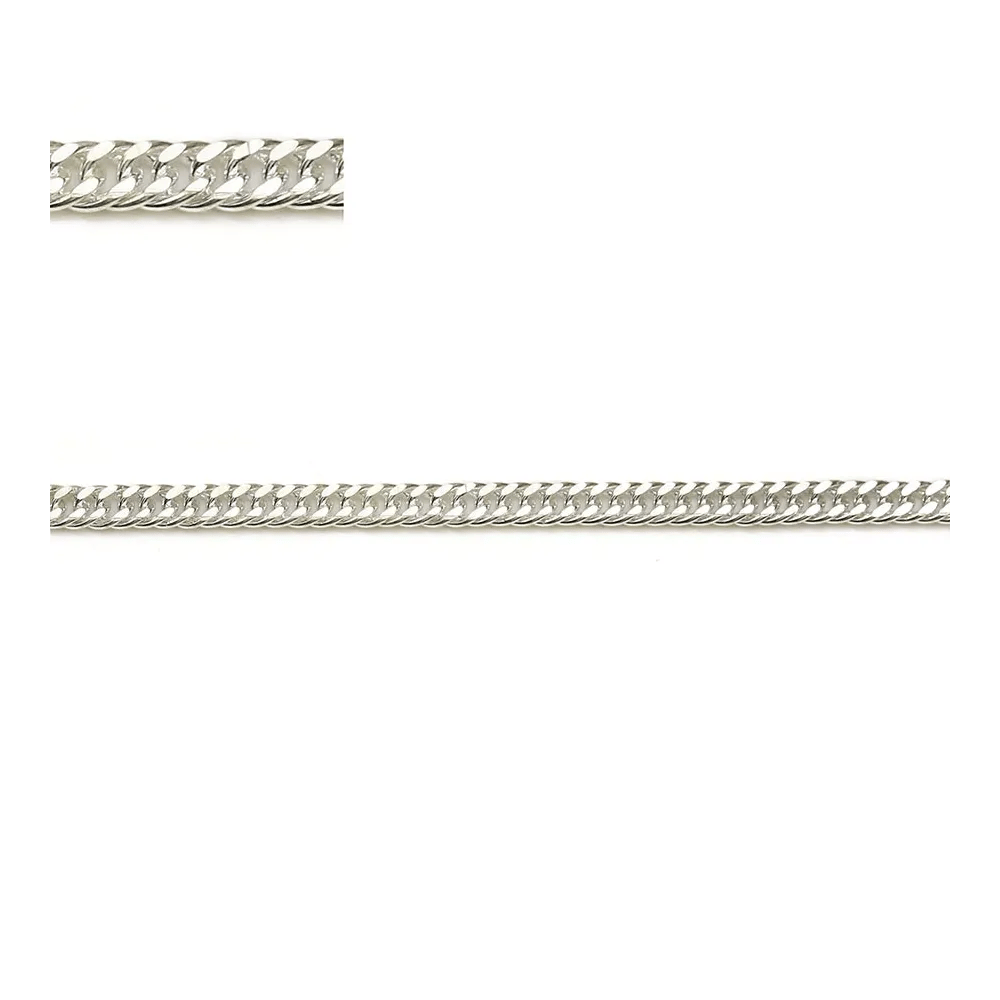 Chaîne argent 925 massif gourmettre plate 2.6x1.1mm x 50cm