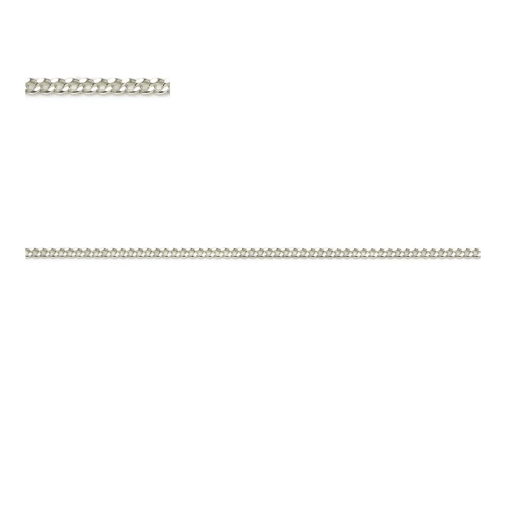 925 sterling silver flat curb chain 1.0mm x 50cm