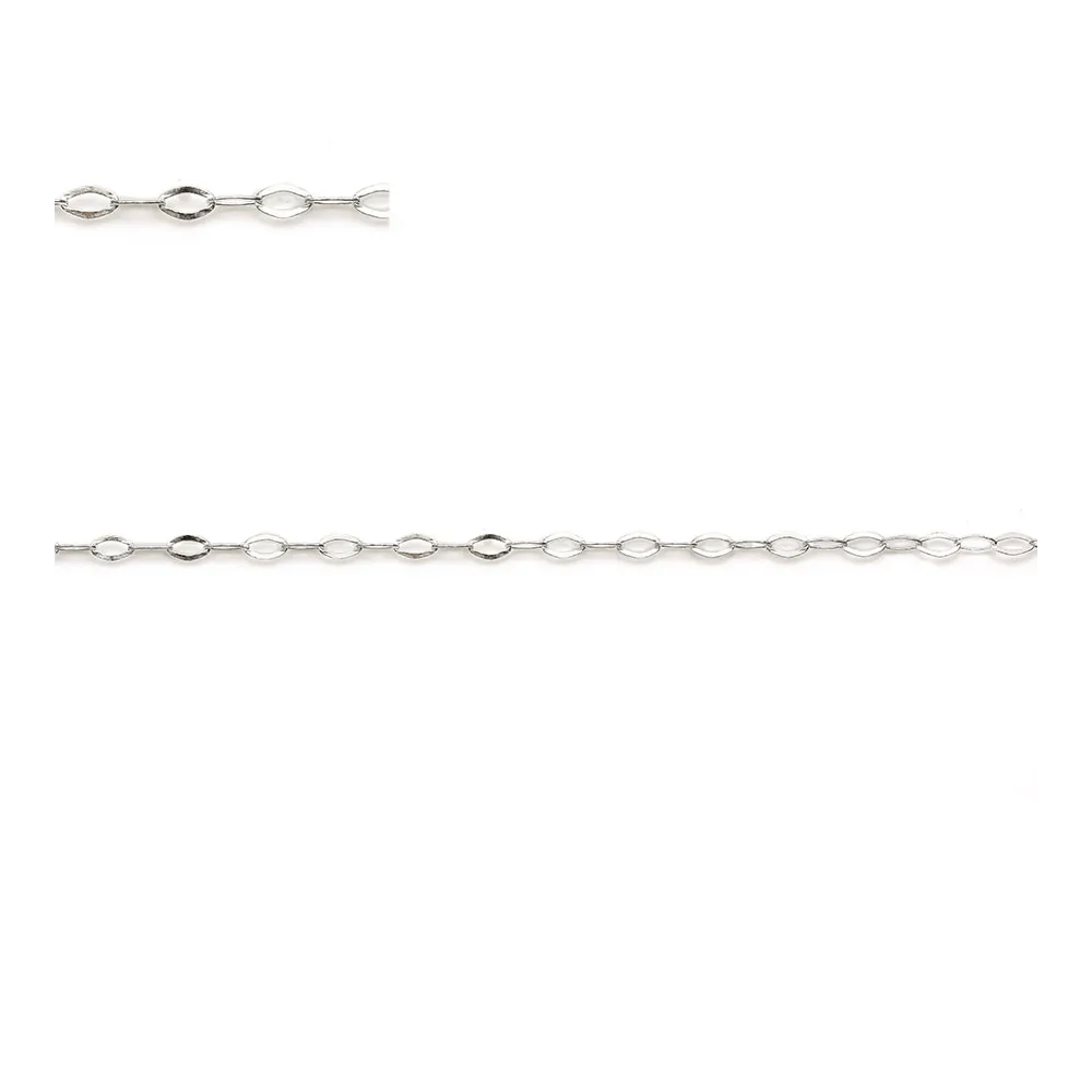 Chaîne argent 925 maille forçat losange 1.6x2.6mm x 50cm