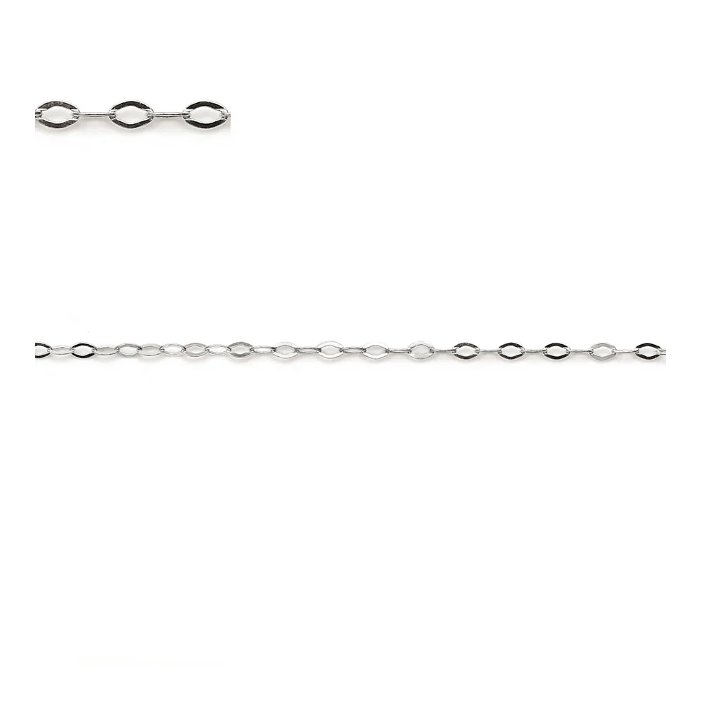 Chaîne argent 925 rhodié forçat losange 1.6x2.6mm  x 50cm