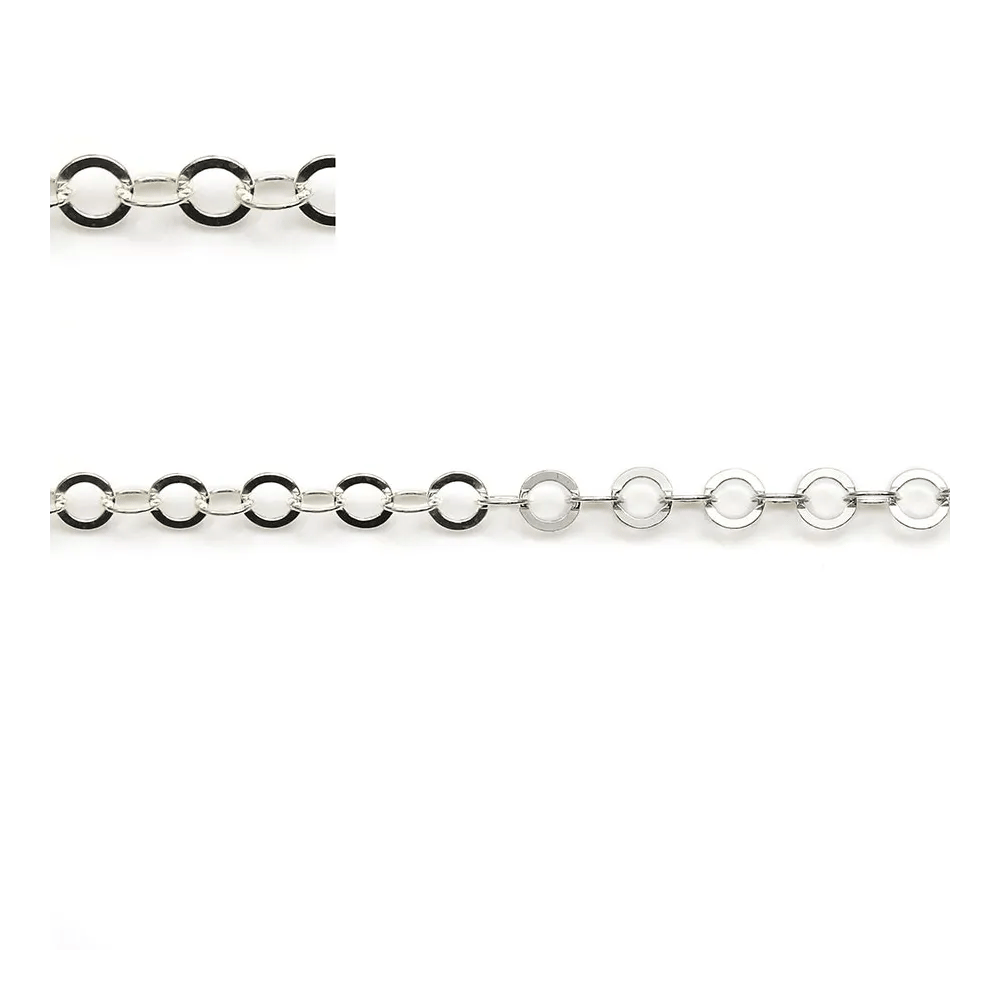 Chaîne argent 925 maille ronde plate 3.5mm x 50cm