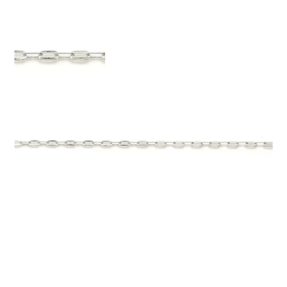 Chaîne argent 925 maille rectangle plat 3x1.5mm x 50cm