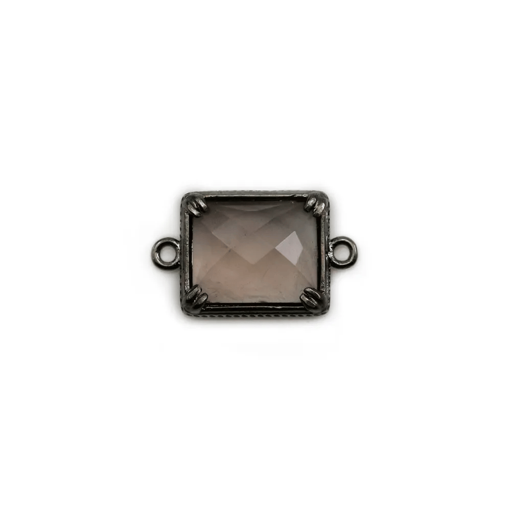 Intercalaire quartz fumé, rectangle 12x14mm, x 1pc
