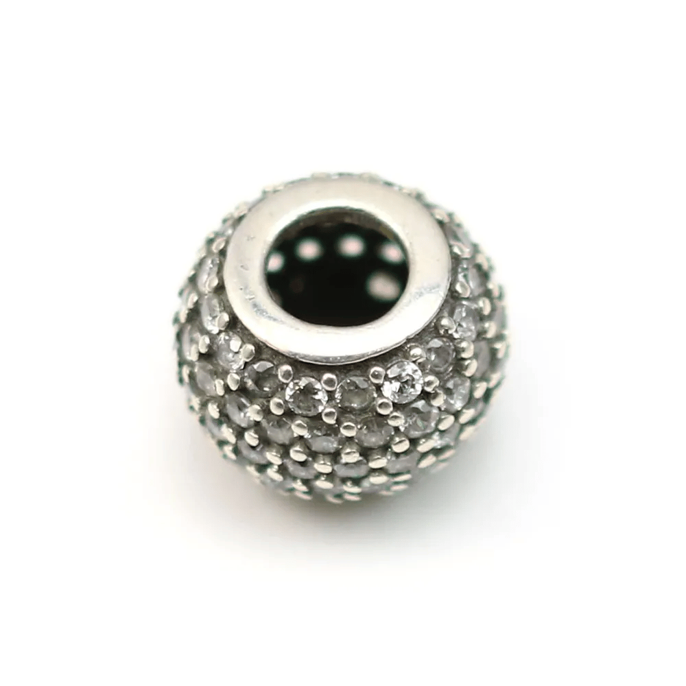 925 sterling silver ball with zirconium 6mm x1pcs