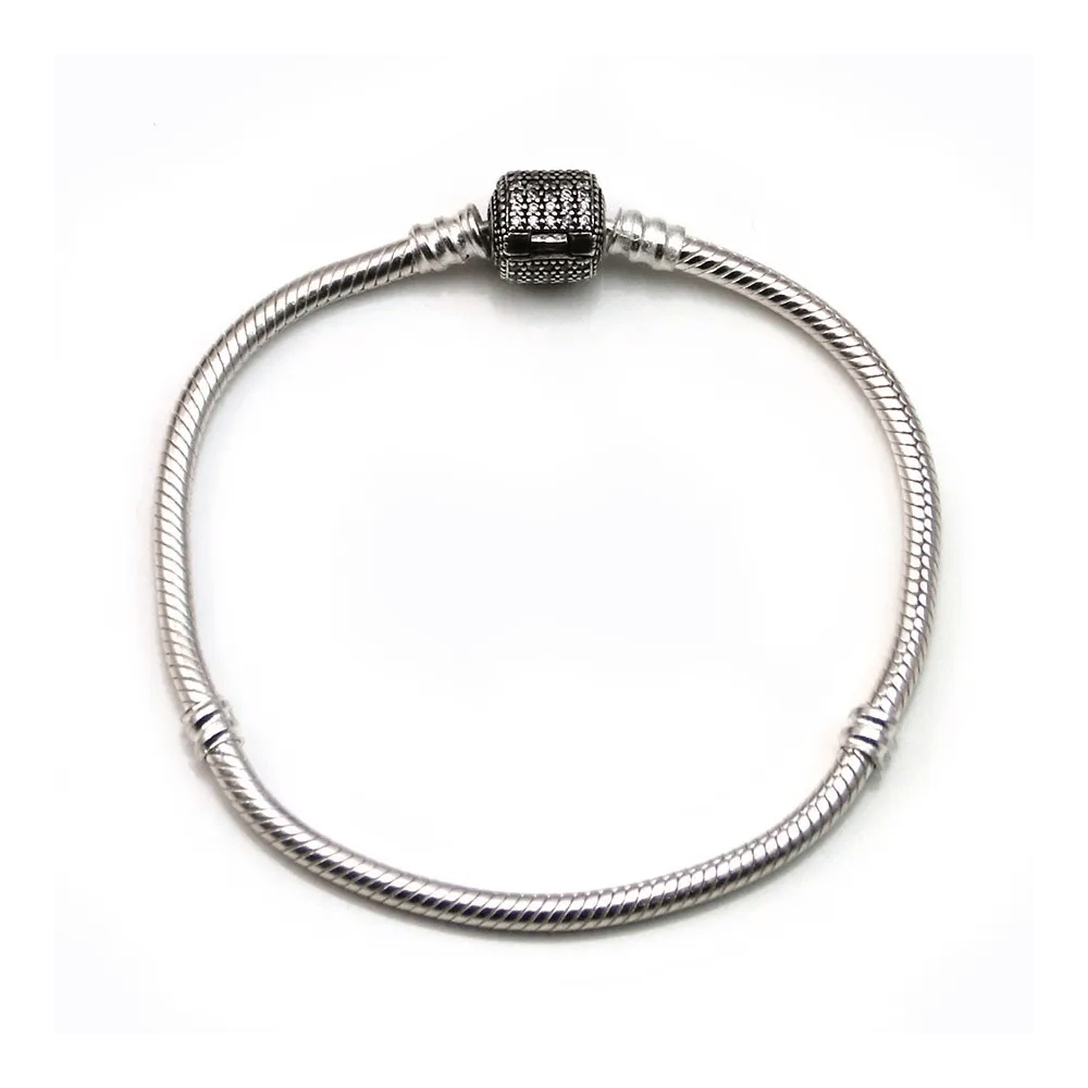Bracelet en argent 925 serpentine avec zirconium 19cmx2.9mm x 1pc