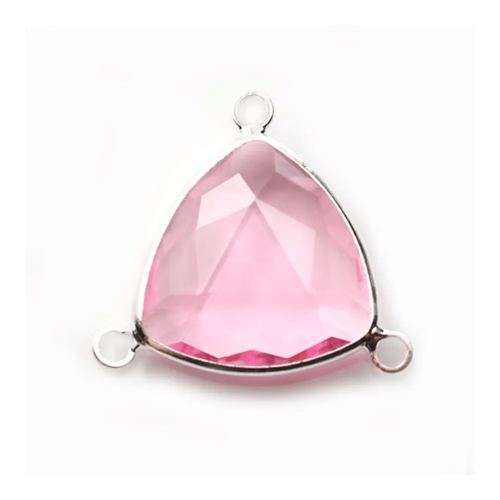 Pierre sertie en verre triangle 18mm x 1pc