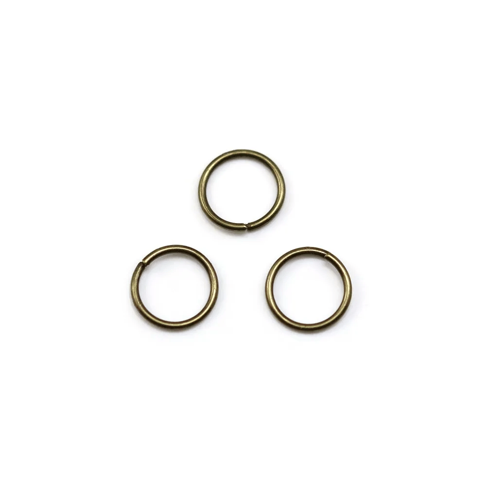 Anneaux ronds ouverts, métal couleur bronze, 0.8x5mm environ 100pcs