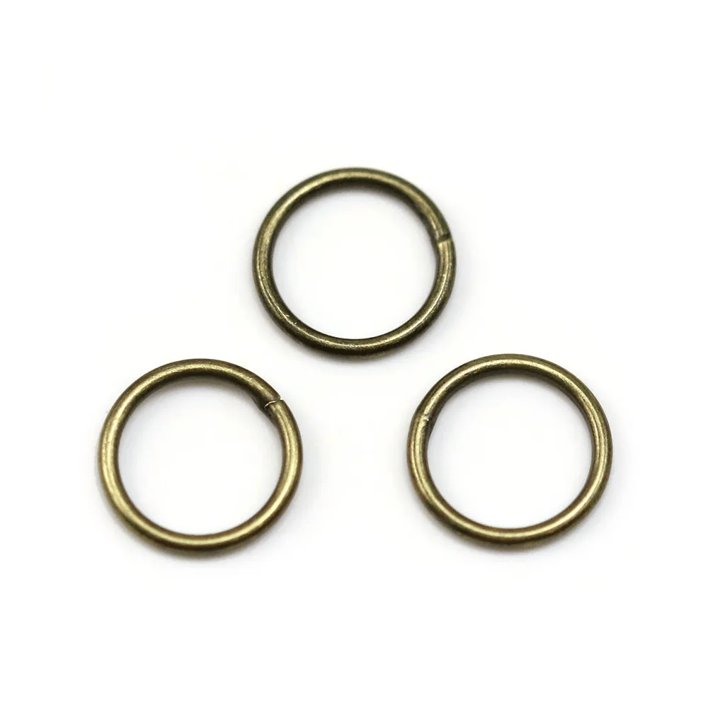 Anneaux rond soudés, métal couleur bronze, 1x10mm environ 50pcs