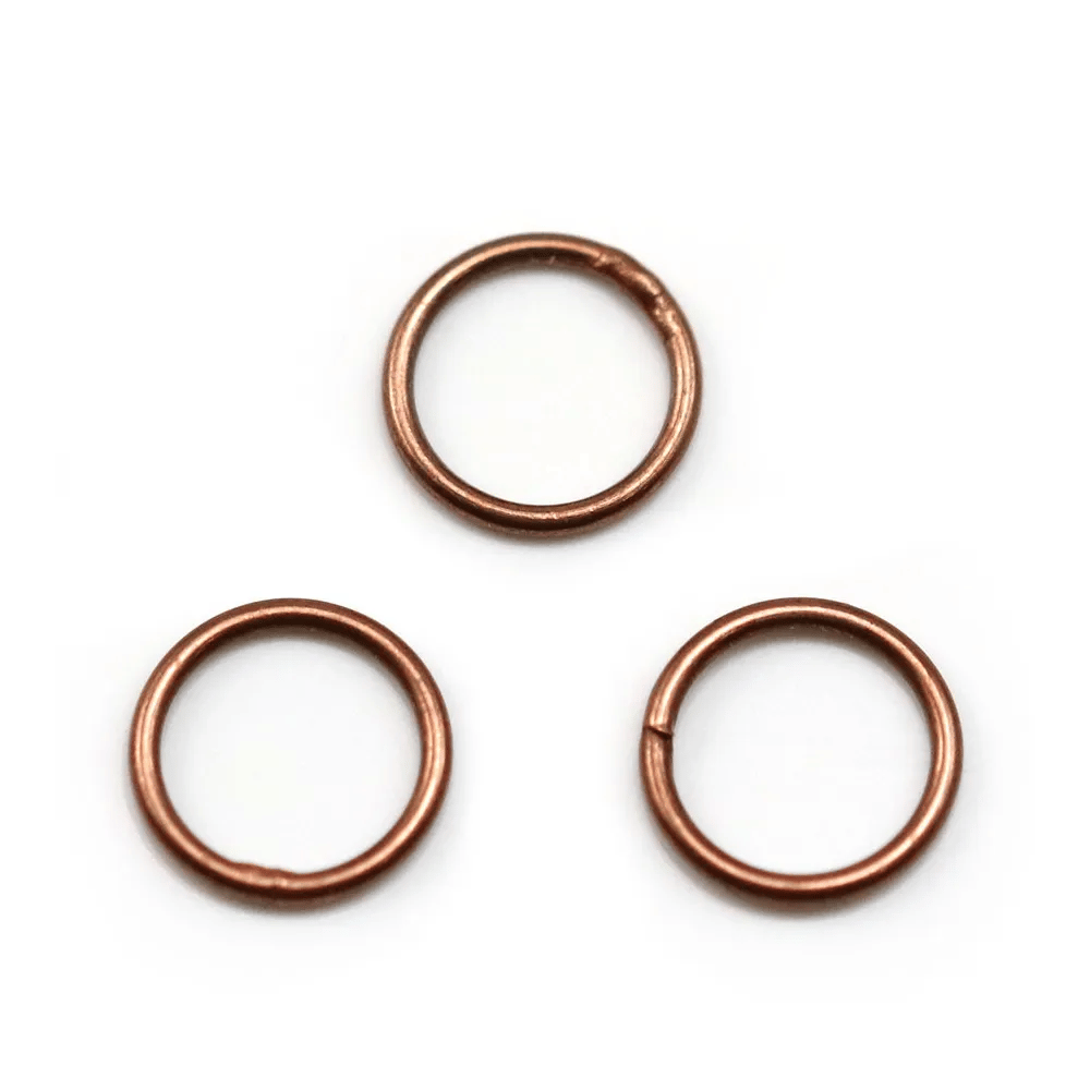 Anneaux soudé, forme ronde, en métal, couleur cuivre 1* 10mm environ 50pcs