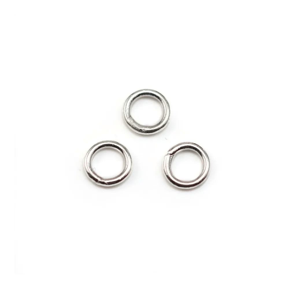 Welded round silver rings in metal 1x6mm x 100pcs