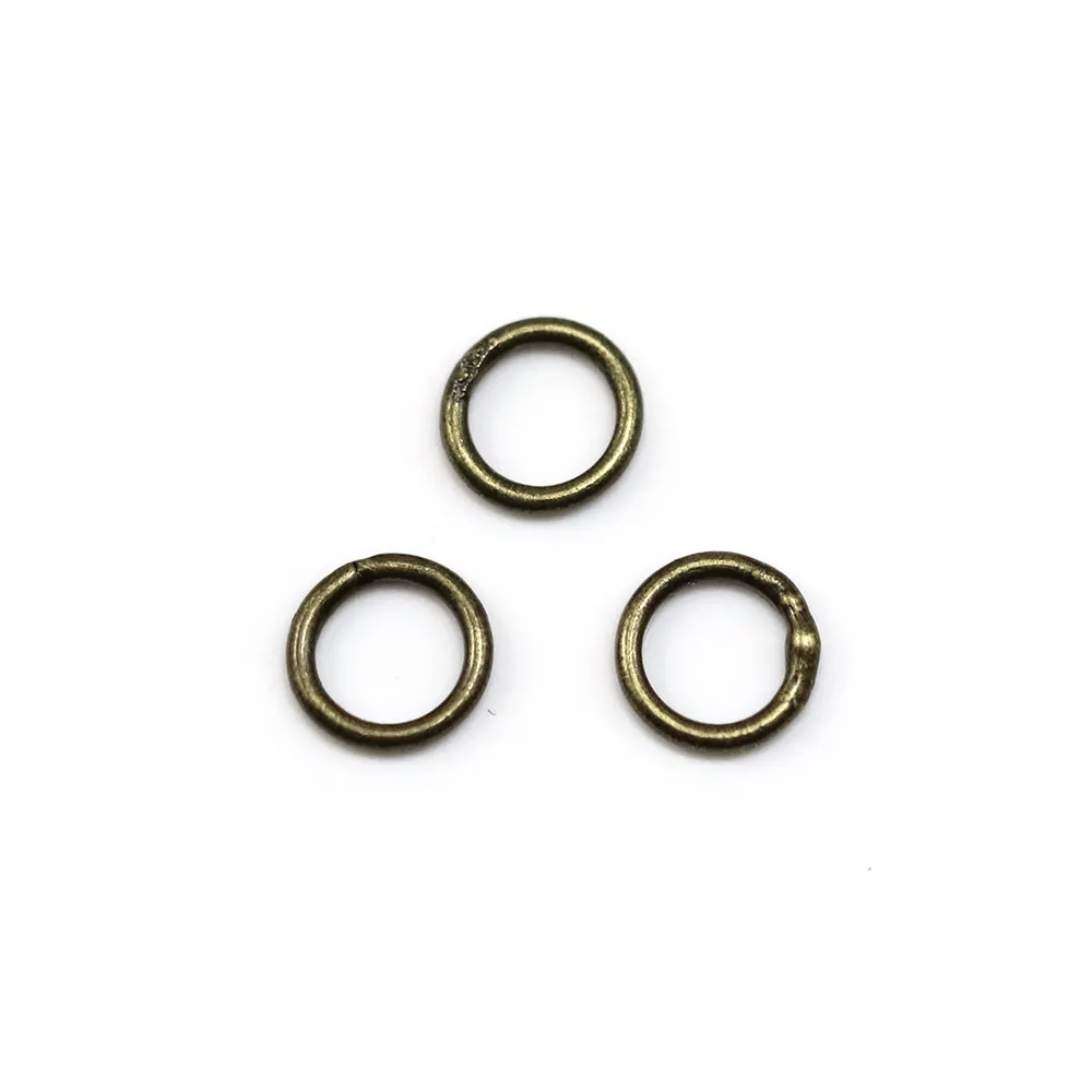 Anneaux rond soudés, métal couleur bronze, 1x6mm environ 100pcs