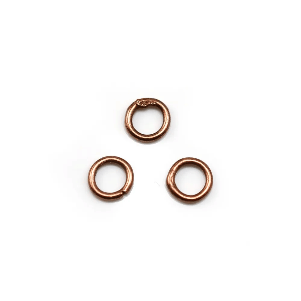 Anneaux rond soudé en métal cuivre 1x6mm x 100pcs